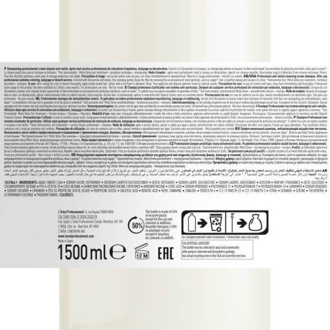 Shampoo Metal Detox L'Oréal Professionnel 1,5L