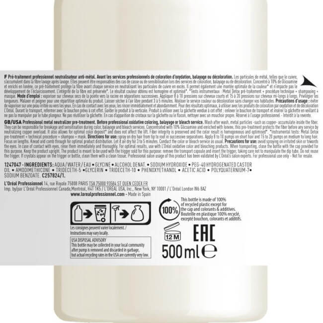 Spray voorbehandeling Metal Detox L'Oréal Professionnel 500ML