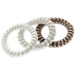 3 witte en zwarte veerelastieken.