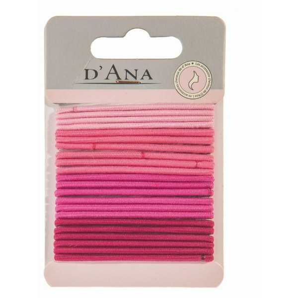 24 pink elastics