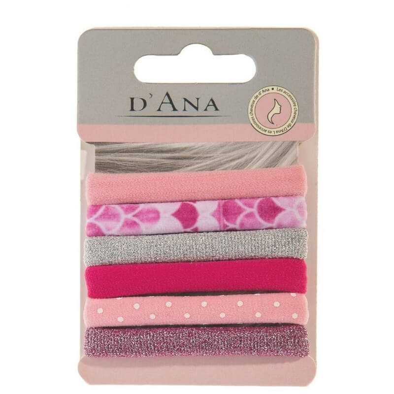 6 roze elastieken