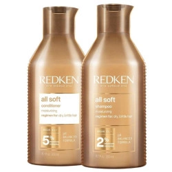 Routine hydratante cheveux secs All Soft Redken