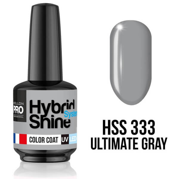 Mini hybride glansgel nagellak nr. 333 Ultimate Grey Mollon Pro 8ML Mini hybride glansgel nagellak nr. 333 Ultimate Grey Mollon Pro 8ML