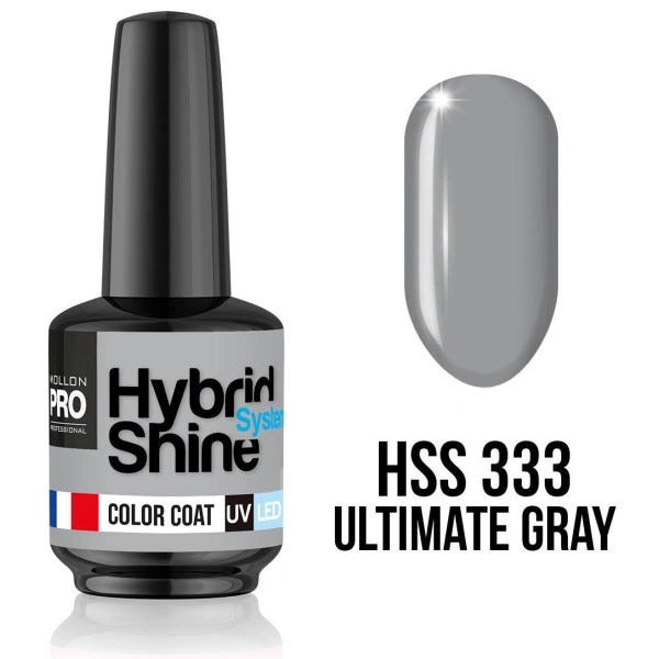 Mini vernis semi-permanent Hybrid Shine n°333 Ultimate Grey Mollon Pro 8ML