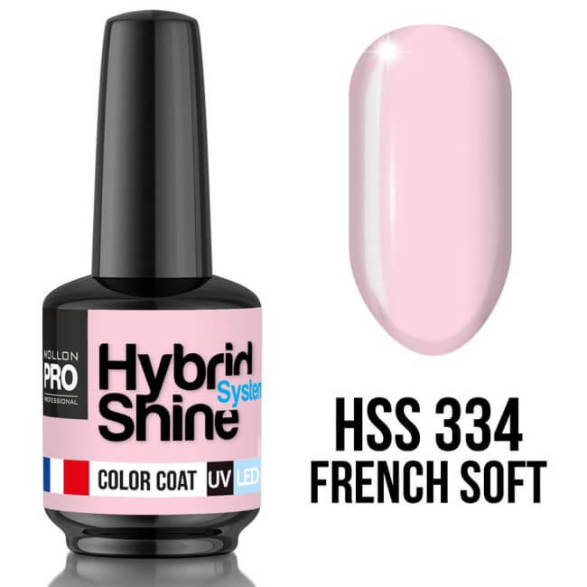 Mini semi-permanente nagellak Hybrid Shine nr. 334 French Soft Mollon Pro 8ML