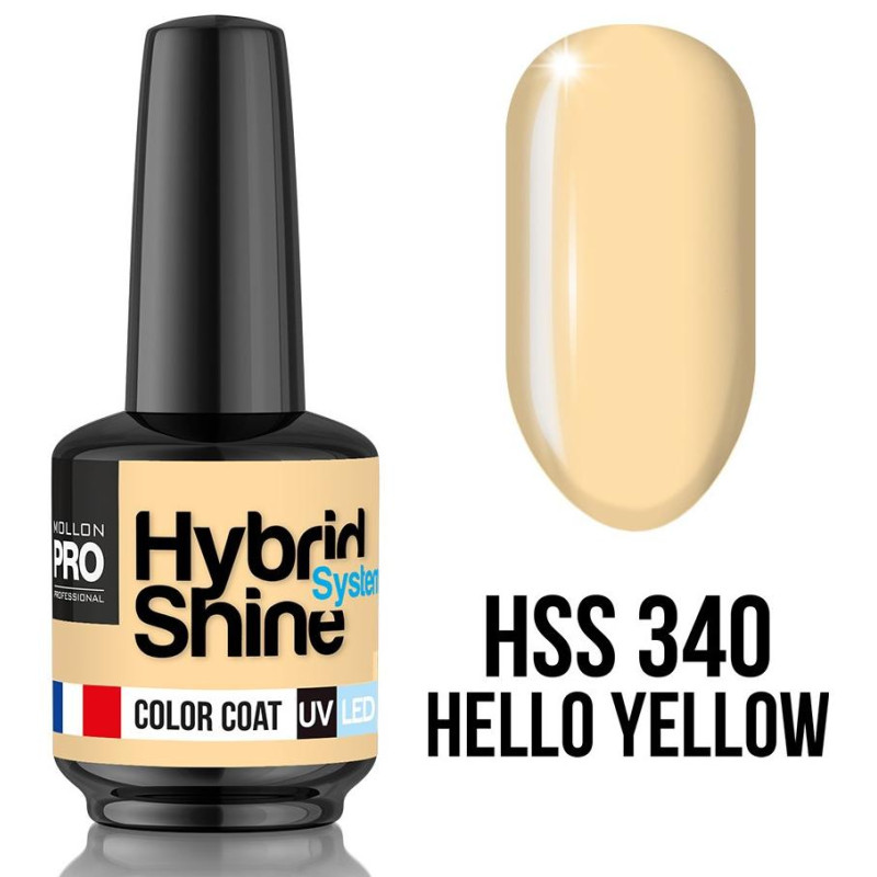 Mini vernis semi-permanent Hybrid Shine n°340 Hello Yellow Mollon Pro 8ML