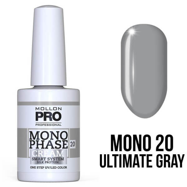 Vernis Monophasen°20 Ultimate Grey uv/led Mollon Pro 10ML Vernis Monophasen°20 Ultimate Grey uv/led Mollon Pro 10ML