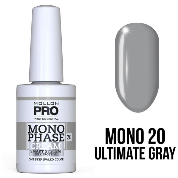 Vernis Monophasen°20 Ultimate Grey uv/led Mollon Pro 10ML