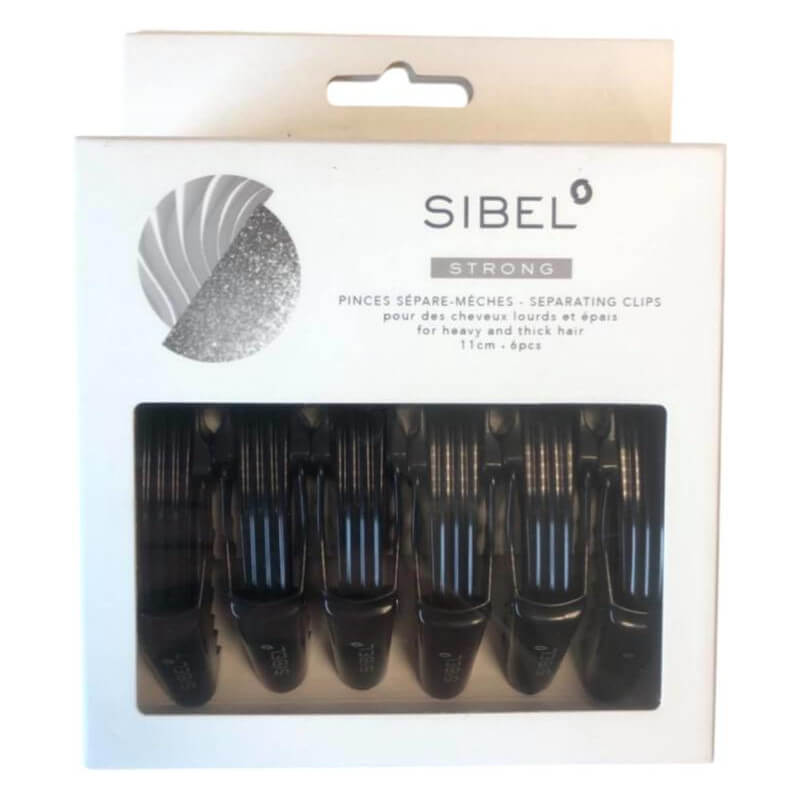 Zwarte haarclips voor het scheiden van strengen 12 cm x 6