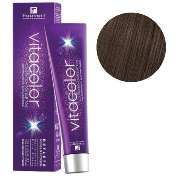 Coloration sans ammoniaque Vitacolor n°5/71 marron glacé Fauvert 100ML