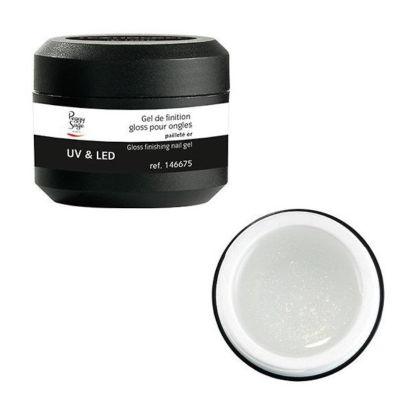 Gel UV Finishing Gloss Glitter Gold-15g Peggy Sage Gel UV Finishing Gloss Glitter Gold-15g Peggy Sage