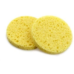 Éponges végétales sèches rondes en cellulose Jaune ø7cm
