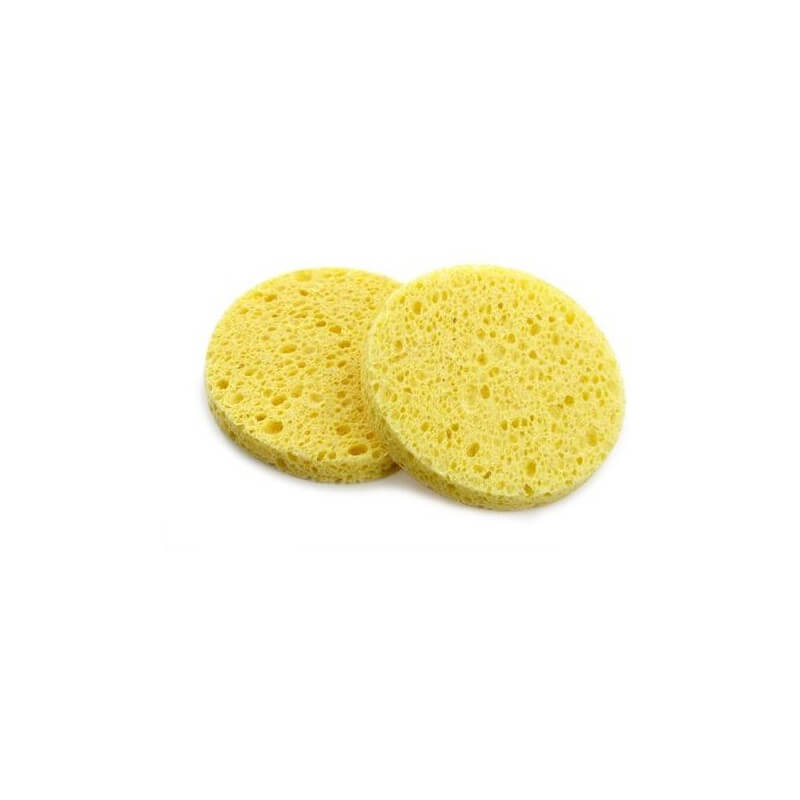Esponjas vegetais redondas secas de celulose Amarelas ø7cm