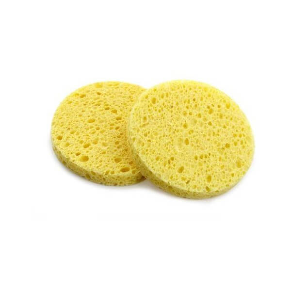 Esponjas vegetais redondas secas de celulose Amarelas ø7cm