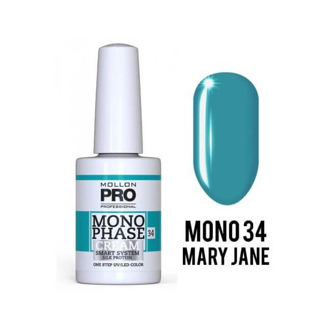 Vernis Monophase n°34 Mary Jane uv/led Mollon Pro 10ML

Translated to Spanish:
Esmalte Monofásico n°34 Mary Jane uv/led Mollon P