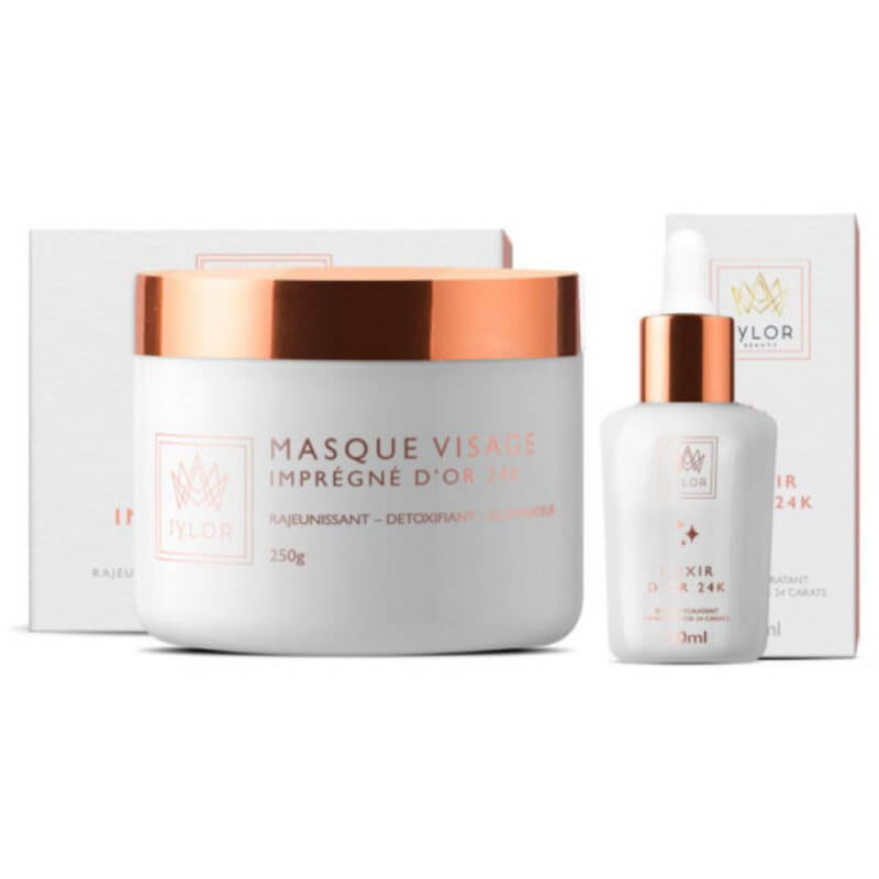 Set elexir d'or, masque d'or, pinceau visage Jylor