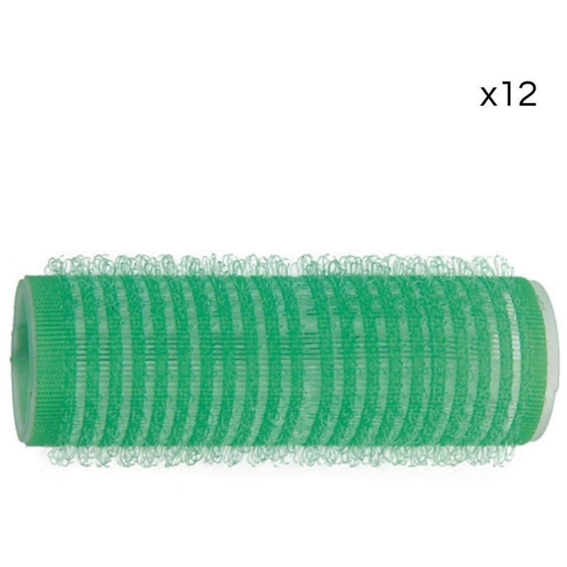 12 rollos de velcro verde Shophair de 21 mm.