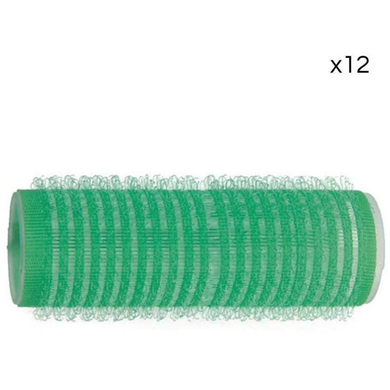 12 rotoli di velcro verde Shophair da 21 mm.