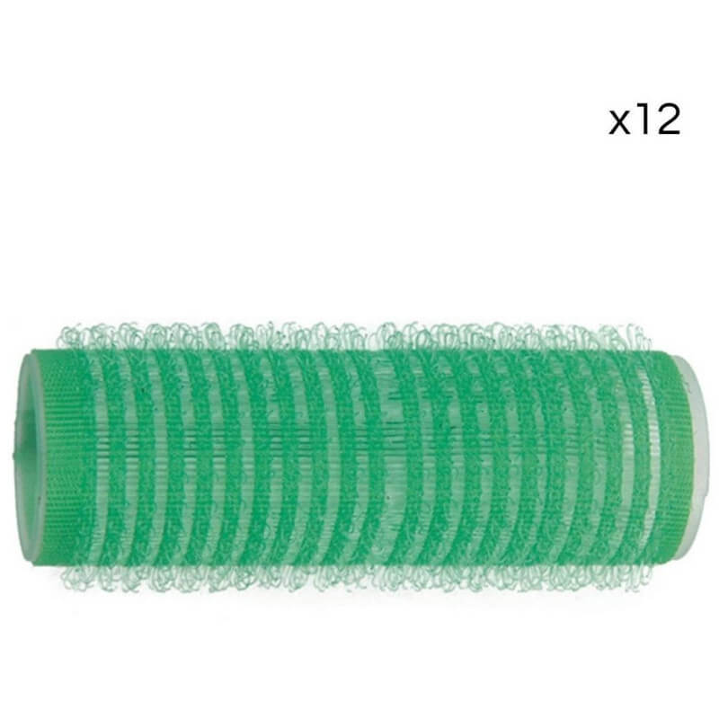 12 rotoli di velcro verde Shophair da 21 mm.