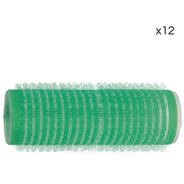 12 rotoli di velcro verde Shophair da 21 mm.