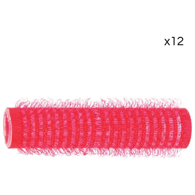 12 rollos de velcro rojo Shophair de 13 mm.