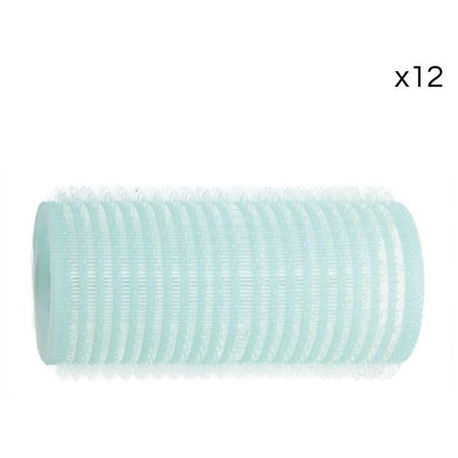 12 light blue Shophair 28mm Velcro rolls