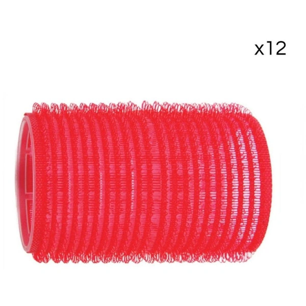 12 rote Velcro-Rollen Shophair 36 mm