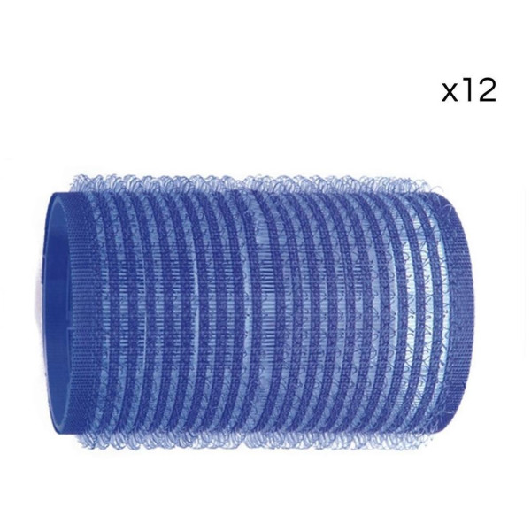 12 Rollen Klettband in Königsblau von Shophair, 40 mm breit.