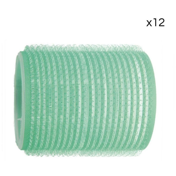 12 green Shophair Velcro rolls 48mm