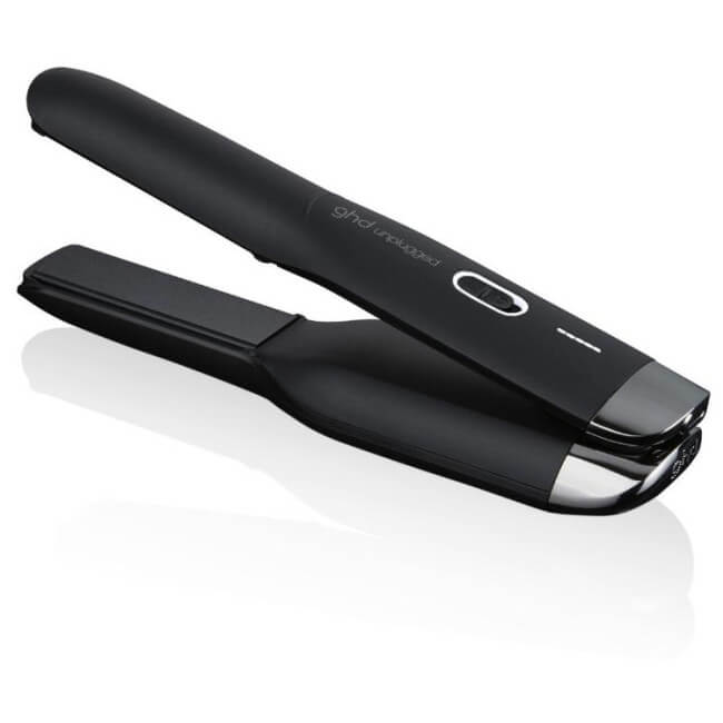 Prancha de cabelo portátil e sem fios Styler ghd unplugged preto.