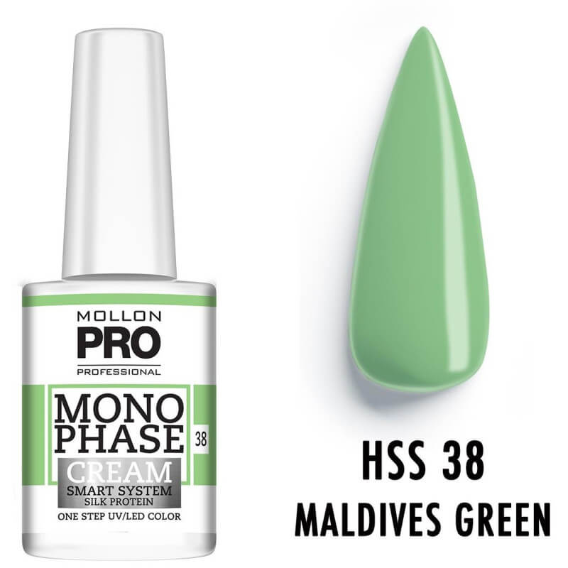 Verniz de gel Monofásico n°38 Maldives Green uv/led Mollon Pro 10ML