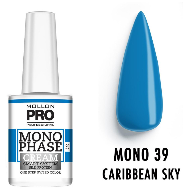 Vernis Monophase n°39 Caribbean Sky uv/led Mollon Pro 10ML