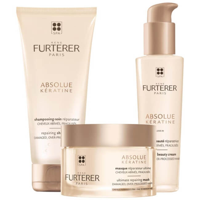 Trio reparador shampoo + máscara + creme Absolue Kératine René Furterer