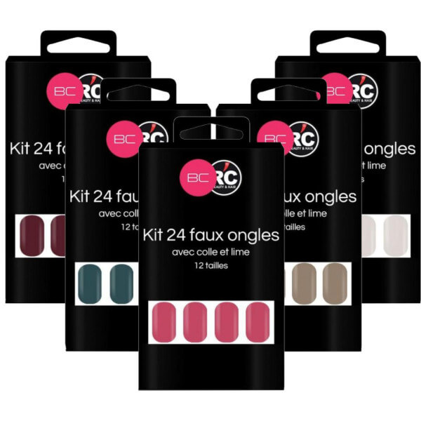 Caixa com 24 pontas de unhas postiças Beauty Coiffure