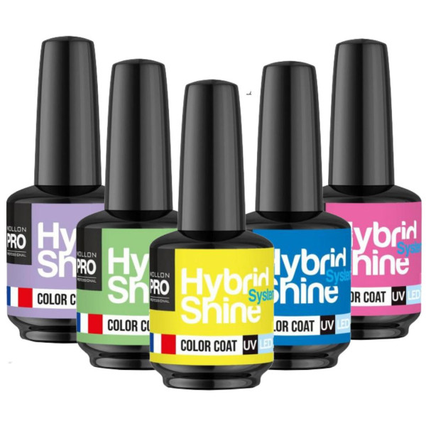 Mini semi-permanent nail polish from the Hybrid Shine Neon Ambience collection Mollon Pro