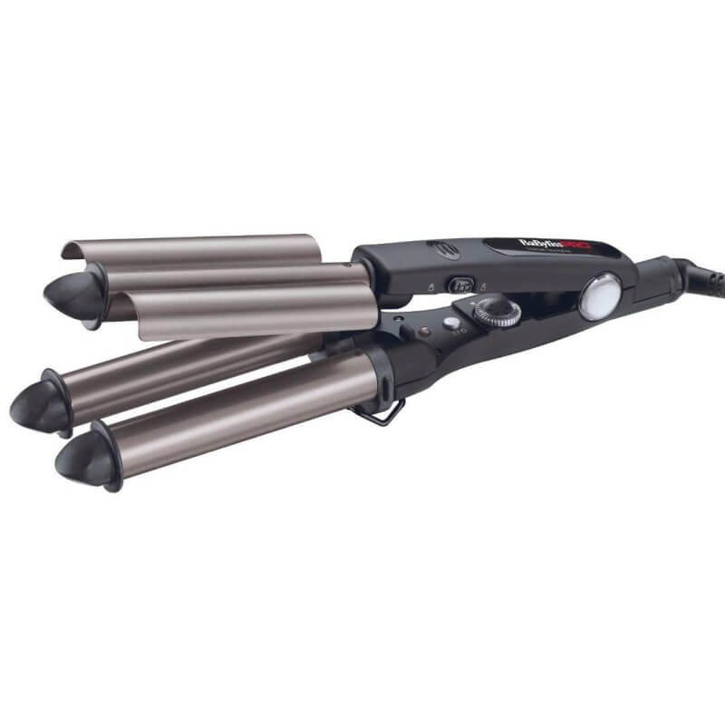 Pinça para ondular cabelo com 3 braços da Babyliss Pro.
