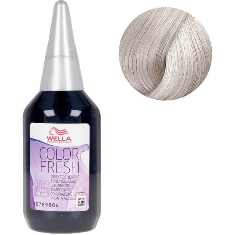Color Fresh Silver Wella 0/89 Perlé Fumé

Dit is een haarkleurproduct van Wella in de kleur zilver, met de tint 0/89 genaamd Per