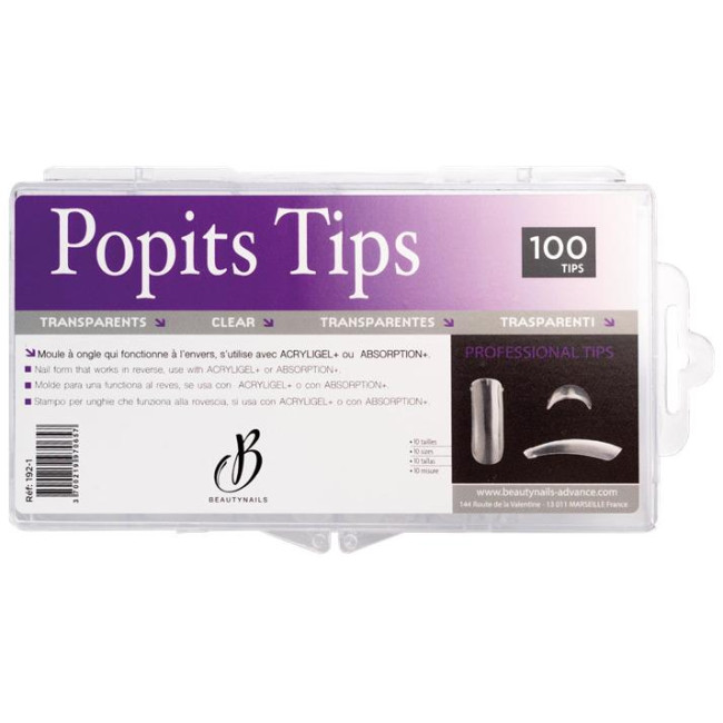 Caja de consejos de cápsulas popits de 100 Beauty Nails 192-1-28