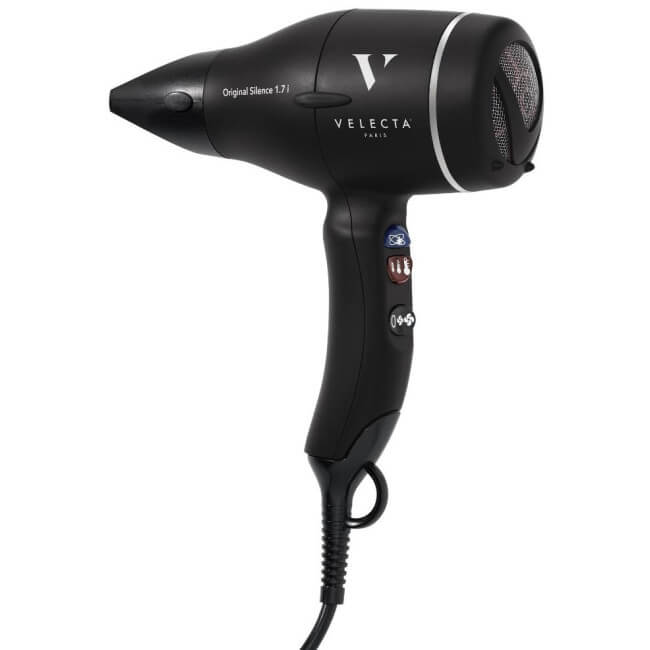 Secador de cabelo Original Silence 1.7 i preto de veludo 1740W Velecta® Paris