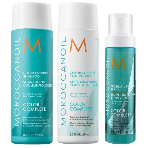 Trio Couleur : Shampooing 250 ml + Conditionneur 250 ml + Spray 160 ml Moroccanoil
