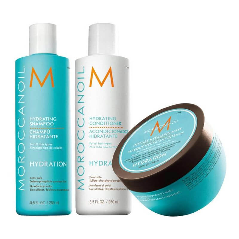 Trio Intense Hydratatie: Shampoo 250 ml + Conditioner 250 ml + Intens Masker 250 ml Moroccanoil