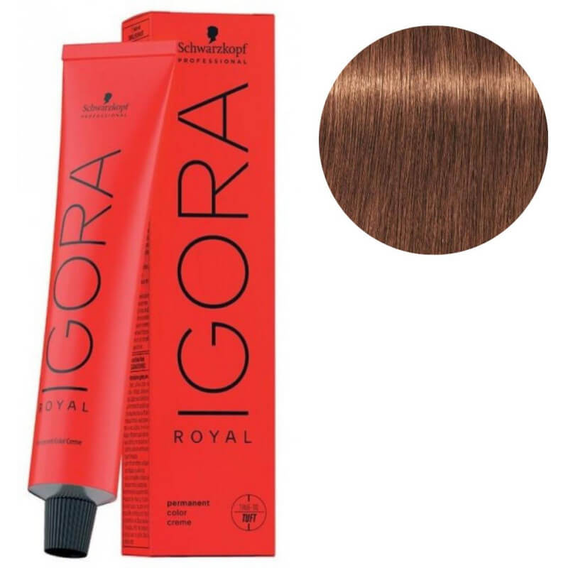 Coloration Igora Royal 7-57 blond moyen doré cuivré Schwarzkopf 60ML