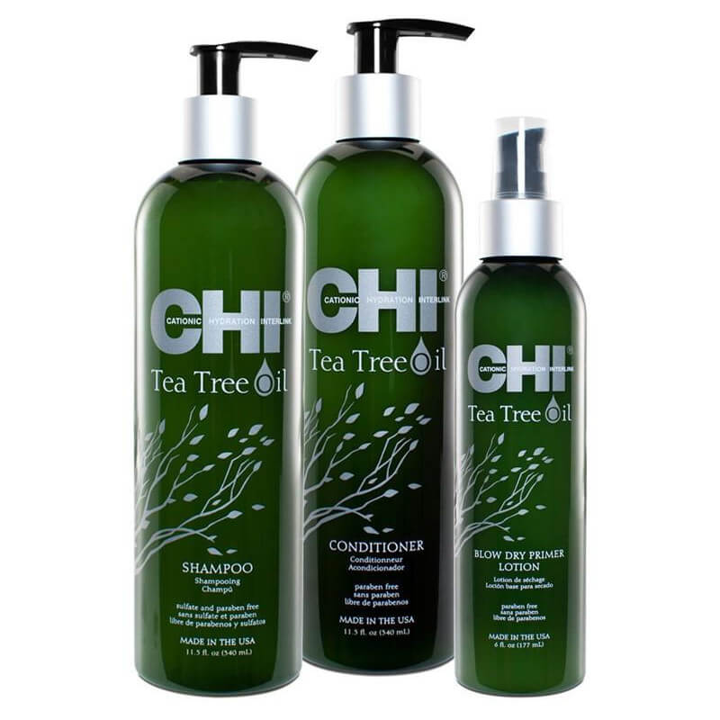 Trio shampoo + condicionador + loção Tea Tree Oil CHI 340ML