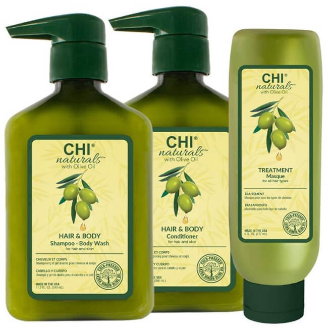 Trio shampooing + conditionneur + masque Naturals CHI