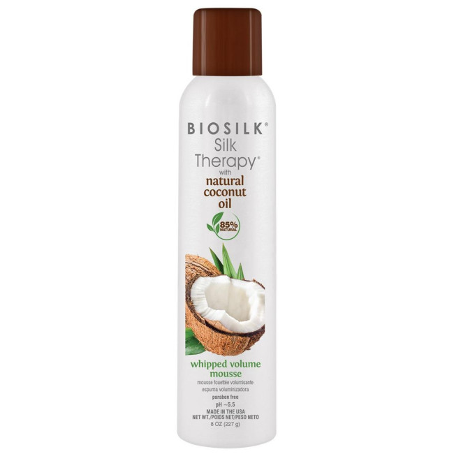Mousse Volumen Silk Therapy Coconut Oil Biosilk 227gr