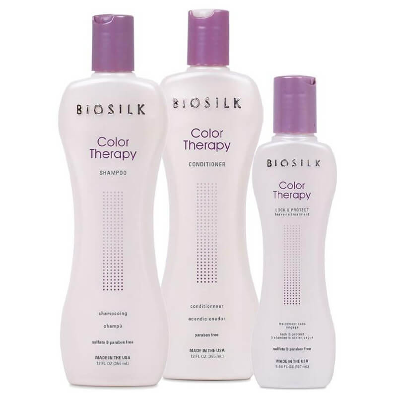 Cure Shampoo + Conditioner + Color Therapy Biosilk Mask