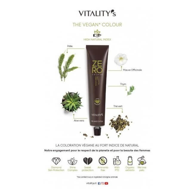 Coloração Zero nº7/91 loiro marrom cinza Vitality's 100ML