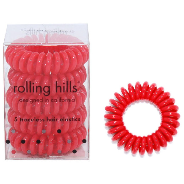 5 rote Federgummibänder von Rolling Hills