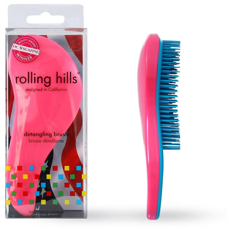 Detangler brush in dark pink Rolling Hills