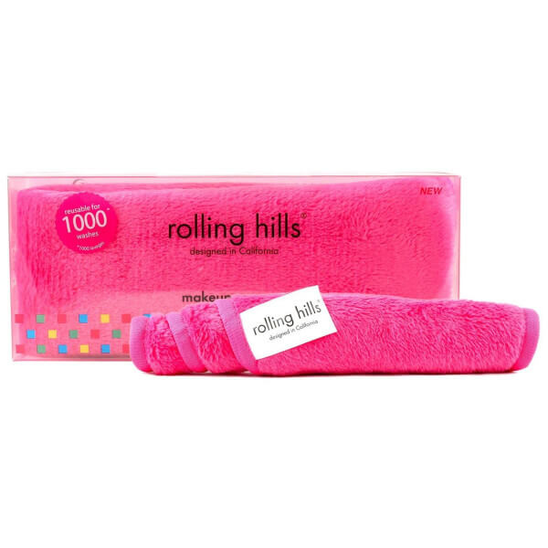 Toalha desmaquilhante reutilizável rosa Rolling Hills Toalha desmaquilhante reutilizável rosa Rolling Hills